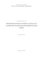 prikaz prve stranice dokumenta Predviđanje uspjeha studenata u sustavu za automatsko ocjenjivanje programskog kôda Edgar