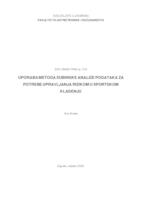 prikaz prve stranice dokumenta Uporaba metoda dubinske analize podataka za potrebe upravljanja rizikom u sportskom klađenju