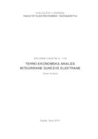 prikaz prve stranice dokumenta Tehno-ekonomska analiza integrirane Sunčeve elektrane