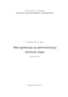 prikaz prve stranice dokumenta Web aplikacija za administraciju kontrole ulaza