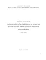 prikaz prve stranice dokumenta Implementacija digitalne igre kao umreženog 3D virtualnog svijeta s podrškom za tekstualnu komunikaciju