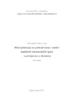 prikaz prve stranice dokumenta Web-aplikacija za pretraživanje i odabir digitalnih edukacijskih igara s primjenom u školama