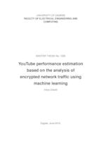 prikaz prve stranice dokumenta Procjena performansi usluge YouTube na osnovu analize kriptiranog prometa uporabom tehnike strojnog učenja