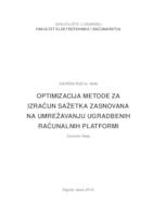 prikaz prve stranice dokumenta Optimizacija metode za izračun sažetka zasnovana na umrežavanju ugradbenih računalnih platformi