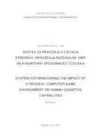 prikaz prve stranice dokumenta Sustav za praćenje utjecaja stresnog okruženja računalne igre na kognitivne sposobnosti čovjeka