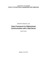 prikaz prve stranice dokumenta Radni okvir za dvosmjernu komunikaciju s Web poslužiteljem zasnovan na Ruby tehnologiji