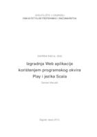 prikaz prve stranice dokumenta Izgradnja web-aplikacije korištenjem programskog okvira Play i jezika Scala