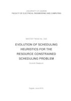 prikaz prve stranice dokumenta Evolucija heuristika raspoređivanja za raspoređivanje s ograničenim sredstvima