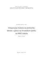 prikaz prve stranice dokumenta Integracija modula za pretvorbu teksta u govor na hrvatskom jeziku na NAO robota