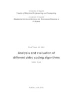 prikaz prve stranice dokumenta Analiza i evaluacija izvedbe različitih algoritama za kodiranje videa