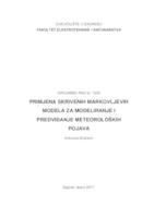 prikaz prve stranice dokumenta Primjena skrivenih Markovljevih modela za modeliranje i predviđanje meteoroloških pojava