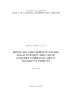 prikaz prve stranice dokumenta Modeliranje, karakterizacija i analiza kvalitete signala Ethernet konektora korištenih u automobilskoj industriji
