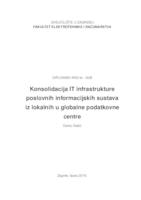 prikaz prve stranice dokumenta Konsolidacija IT infrastrukture poslovnih informacijskih sustava iz lokalnih u globalne podatkovne centre