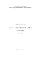 prikaz prve stranice dokumenta Analiza vjerojatnosnih testova prostosti