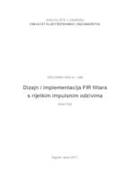 prikaz prve stranice dokumenta Dizajn i implementacija FIR filtara s rijetkim impulsnim odzivima