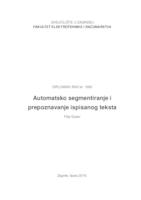 prikaz prve stranice dokumenta Automatsko segmentiranje i prepoznavanje ispisanog teksta