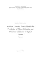 Poveznica na dokument Modeli za predviđanje ponašanja korisnika digitalne igre i odluka o plaćanju dodatnog sadržaja temeljeni na strojnom učenju