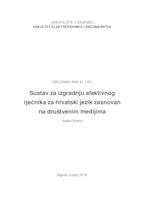 prikaz prve stranice dokumenta Sustav za izgradnju afektivnog rječnika za hrvatski jezik zasnovan na društvenim medijima