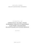 prikaz prve stranice dokumenta Određivanje veličine i tehno-ekonomska analiza fotonaponske elektrane s baterijskim skladištenjem električne energije
