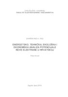 prikaz prve stranice dokumenta Energetsko, tehnička, ekološka i ekonomska analiza potencijalne nove elektrane u Hrvatskoj
