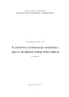 prikaz prve stranice dokumenta Autonomno izvršavanje zadataka u okviru izviđačke misije NAO robota