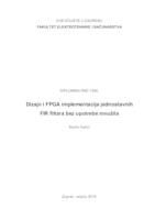 prikaz prve stranice dokumenta Dizajn i FPGA implementacija jednostavnih FIR filtara bez upotrebe množila