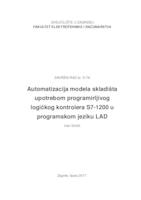 prikaz prve stranice dokumenta Automatizacija modela skladišta upotrebom programirljivog logičkog kontrolera S7-1200 u programskom jeziku LAD