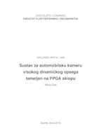 prikaz prve stranice dokumenta Sustav za automobilsku kameru visokog dinamičkog opsega temeljen na FPGA sklopu