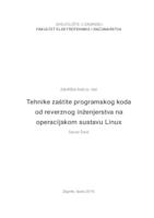 prikaz prve stranice dokumenta Tehnike zaštite programskog koda od reverznog inženjerstva na operacijskom sustavu Linux