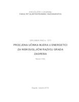 prikaz prve stranice dokumenta Procjena učinka mjera u energetici za niskougljični razvoj grada Zagreba