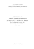 prikaz prve stranice dokumenta Mjerenje sistemskog rizika zasnovano na multivarijantnim statističkim modelima