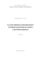 Poveznica na dokument Ključni čimbenici konkurentnosti vjetrenih elektrana na tržištu električne energije