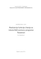 prikaz prve stranice dokumenta Realizacija funkcije čitanja za robota NAO pomoću programa Tesseract