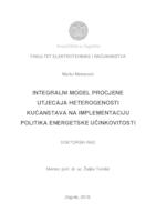 prikaz prve stranice dokumenta Integralni model procjene utjecaja heterogenosti kućanstava na implementaciju politika energetske učinkovitosti