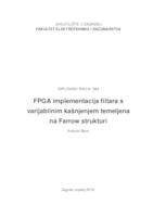 prikaz prve stranice dokumenta FPGA implementacija filtara s varijabilnim kašnjenjem temeljena na Farrow strukturi