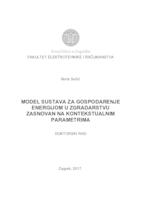 prikaz prve stranice dokumenta Model sustava za gospodarenje energijom u zgradarstvu zasnovan na kontekstualnim parametrima