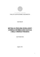 prikaz prve stranice dokumenta Metoda za procjenu izvodljivosti uvođenja informacijskih sustava u mala i srednja poduzeća 