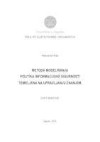 prikaz prve stranice dokumenta Metoda modeliranja politika informacijske sigurnosti temeljena na upravljanju znanjem