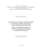 prikaz prve stranice dokumenta Anslysis of signal propagation in optical fiber based on finite-difference method