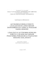 prikaz prve stranice dokumenta Autonomous mobile robots localization in large indoor environments by using ultrasound range sensors