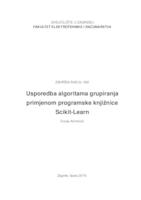 prikaz prve stranice dokumenta Usporedba algoritama grupiranja primjenom programske knjižnice Scikit-Learn