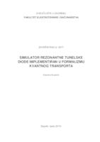 prikaz prve stranice dokumenta Simulator rezonantne tunelske diode implementiran u formalizmu kvantnog transporta