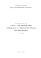 prikaz prve stranice dokumenta Analiza i implementacija IP tuneliranja na podatkovnoj ravnini mrežnih uređaja