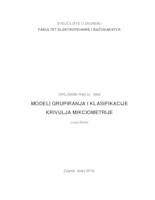 prikaz prve stranice dokumenta Modeli grupiranja i klasifikacije krivulja mikciometrije