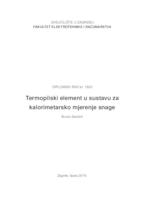 prikaz prve stranice dokumenta Termopilski element u sustavu za mikrokalorimetarsko mjerenje snage