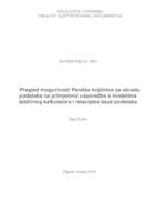 prikaz prve stranice dokumenta Pregled mogućnosti pandas knjižnice za obradu podataka na primjerima usporedbe s modelima tabličnog kalkulatora i relacijske baze podataka