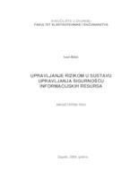 prikaz prve stranice dokumenta Upravljanje rizikom u sustavu upravljanja sigurnošću informacijskih resursa