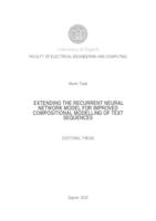 prikaz prve stranice dokumenta Extending the recurrent neural network model for improved compositional modelling of text sequences