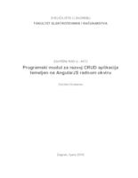 prikaz prve stranice dokumenta Programski modul za razvoj CRUD aplikacija temeljen na AngularJS radnom okviru