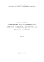 prikaz prve stranice dokumenta Računalni modeli za predviđanje ličnosti zasnovani na samoopisima i evaluativnom jeziku